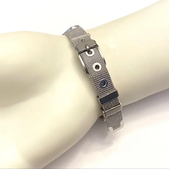 $3/20 Mesh Wristband Rhinestone Heart Charm Bracelet - Picture 7 of 8